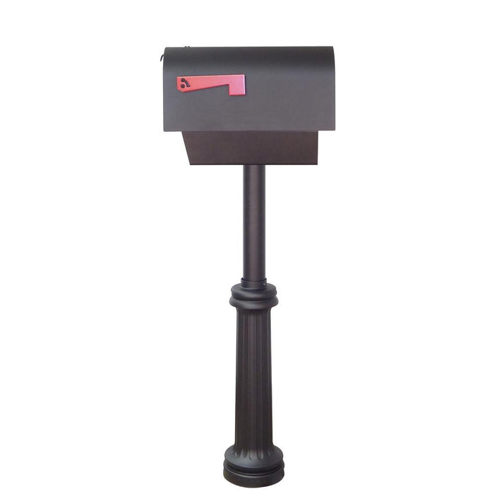 Special Lite Products || Titan Steel Curbside Mailbox with Newspaper Tube and Bradford Mailbox Post