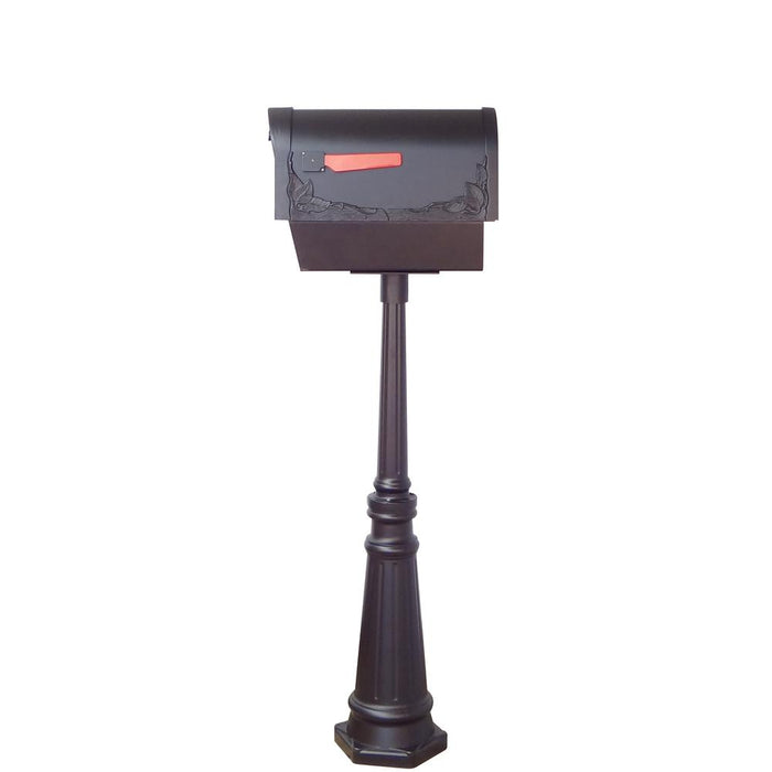 Special Lite Products || Floral Curbside Mailbox with Newspaper Tube, Locking Insert and Tacoma Mailbox Post