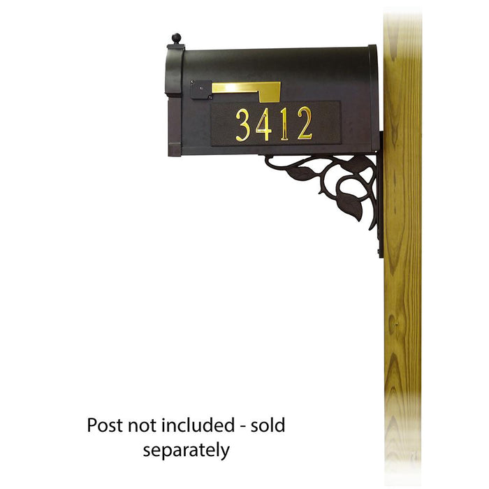 Special Lite Products || Berkshire Curbside Mailbox with Front and Side Address Numbers and Floral front single mailbox mounting bracket