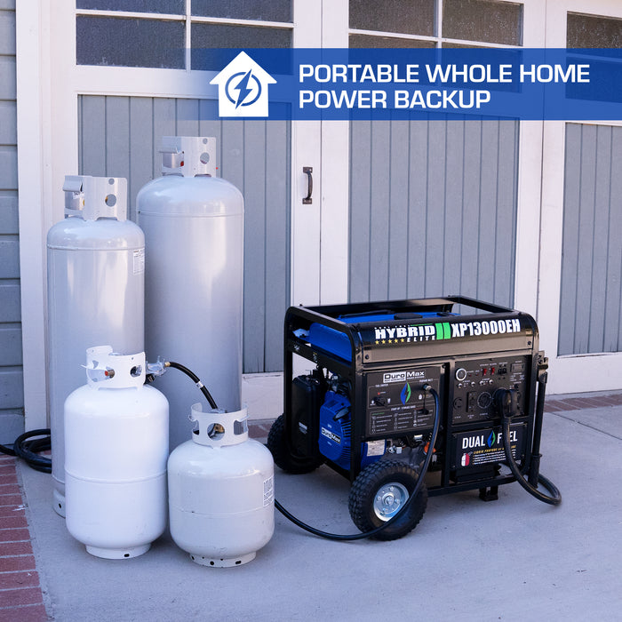 DuroMax || DuroMax XP13000EH 13,000-Watt 500cc Portable Hybrid Gas Propane Generator