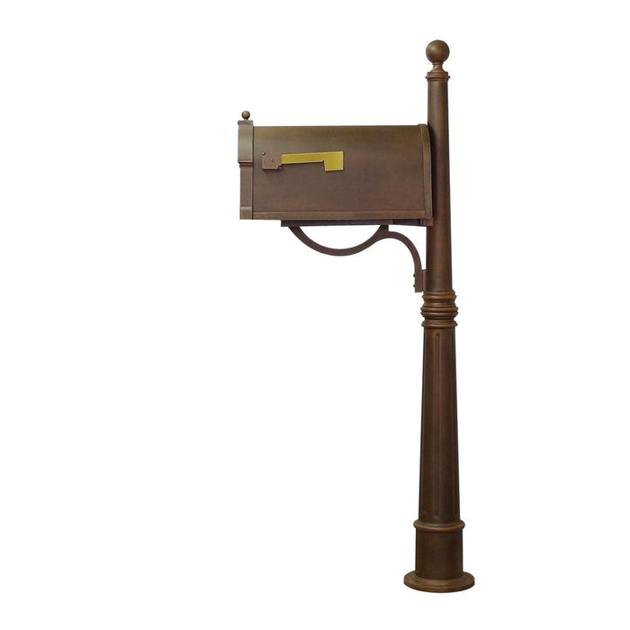 Special Lite Products || Berkshire Curbside Mailbox with Front Address Numbers and Ashland Mailbox Post