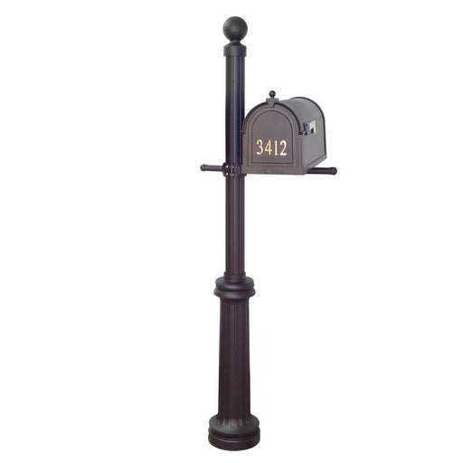 Special Lite Products || Berkshire Curbside Mailbox with Front Address Numbers and Fresno Mailbox Post