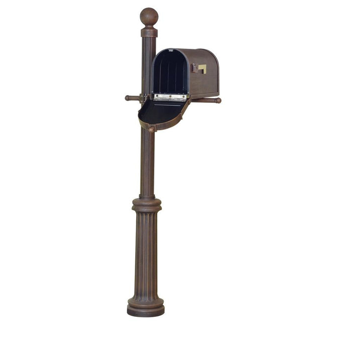 Special Lite Products || Berkshire Curbside Mailbox with Front Address Numbers and Fresno Mailbox Post