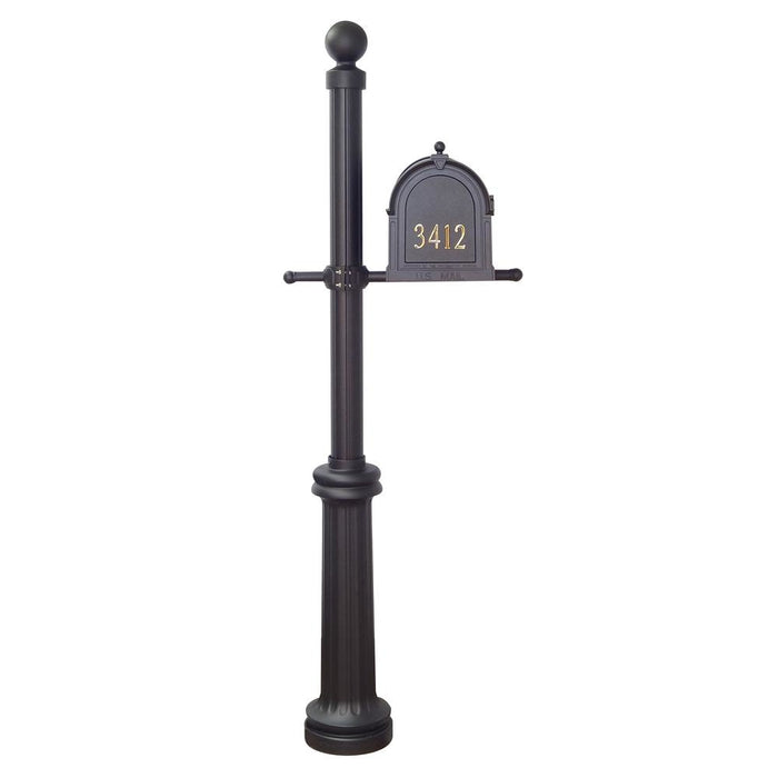 Special Lite Products || Berkshire Curbside Mailbox with Front Address Numbers and Fresno Mailbox Post