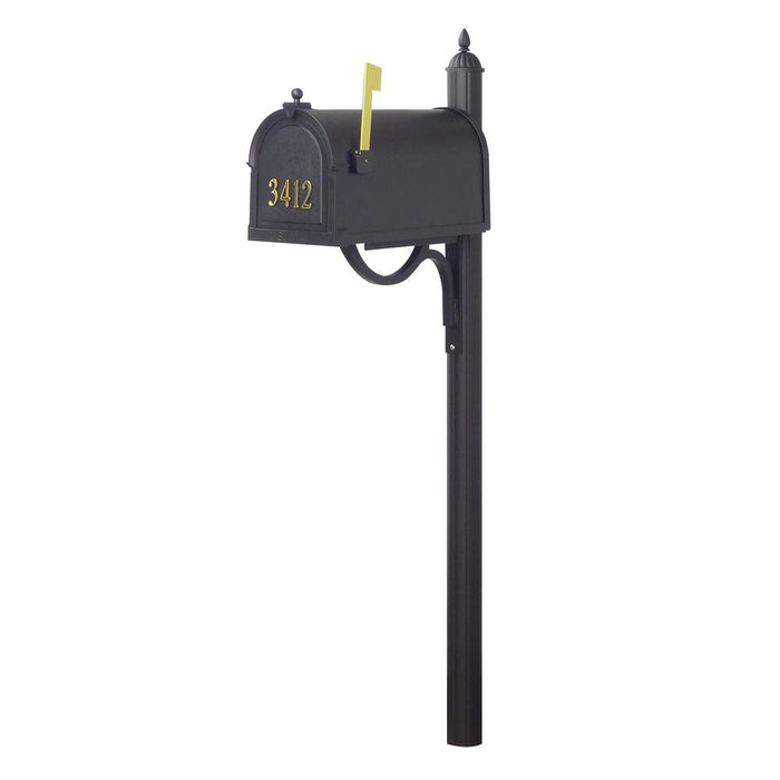 Special Lite Products || Berkshire Curbside Mailbox with Front Address Numbers and Richland Mailbox Post