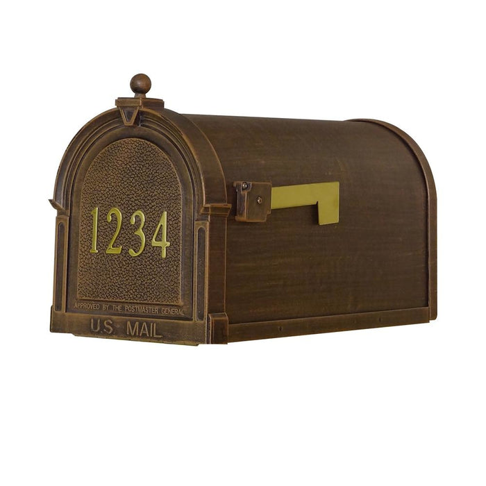 Special Lite Products || Berkshire Curbside Mailbox with Front Address Numbers and Richland Mailbox Post