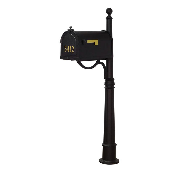 Special Lite Products || Berkshire Curbside Mailbox with Front Address Numbers, Locking Insert and Ashland Mailbox Post