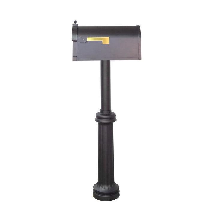 Special Lite Products || Berkshire Curbside Mailbox with Front Address Numbers, Locking Insert and Bradford Mailbox Post