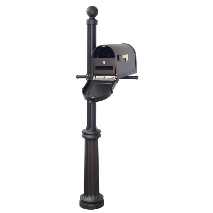 Special Lite Products || Berkshire Curbside Mailbox with Front Address Numbers, Locking Insert and Fresno Mailbox Post