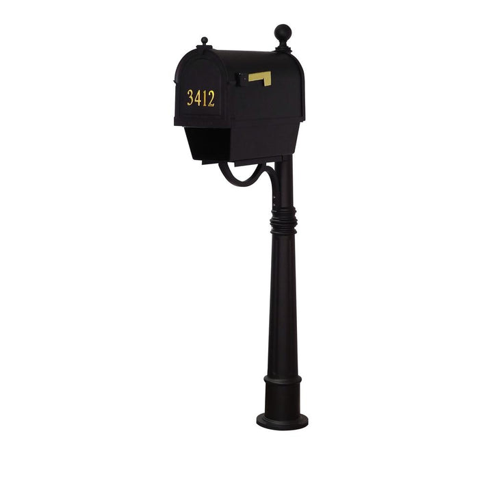 Special Lite Products || Berkshire Curbside Mailbox with Front Address Numbers, Newspaper Tube and Ashland Mailbox Post