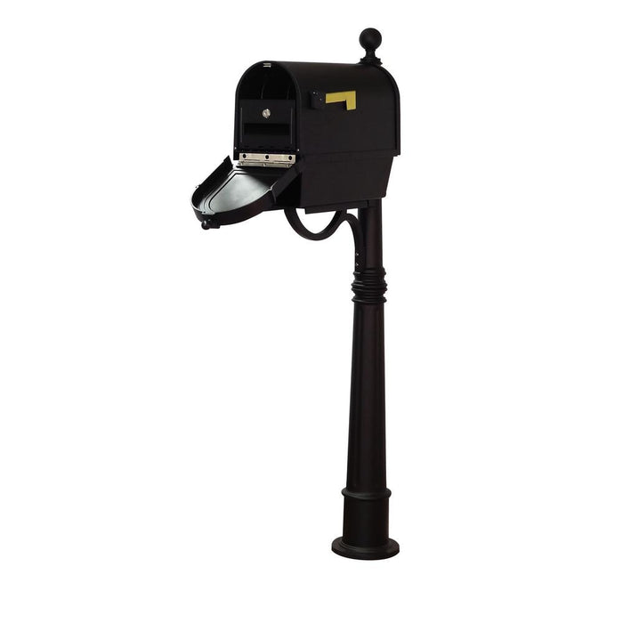 Special Lite Products || Berkshire Curbside Mailbox with Front Address Numbers, Newspaper Tube, Locking Insert and Ashland Mailbox Post