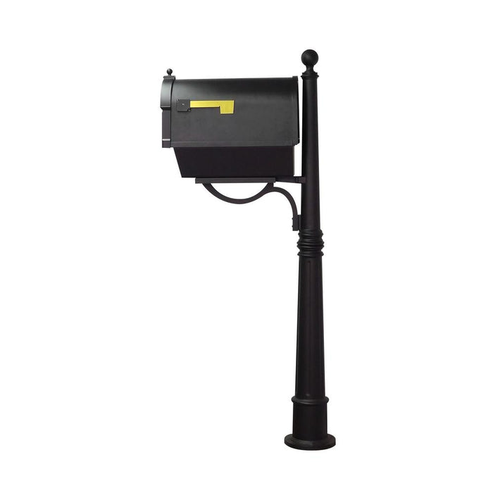 Special Lite Products || Berkshire Curbside Mailbox with Front Address Numbers, Newspaper Tube, Locking Insert and Ashland Mailbox Post