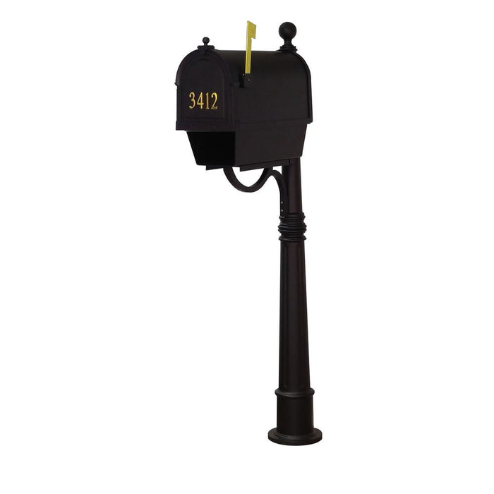 Special Lite Products || Berkshire Curbside Mailbox with Front Address Numbers, Newspaper Tube, Locking Insert and Ashland Mailbox Post