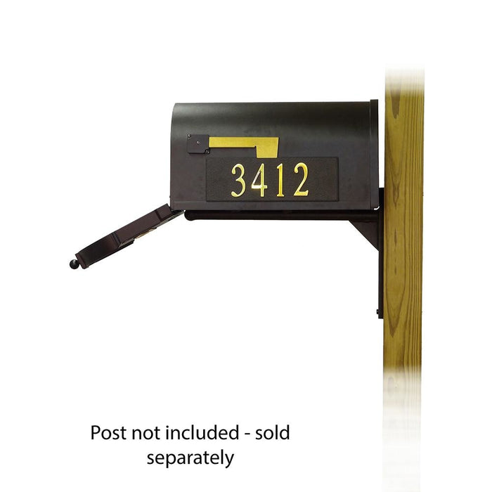 Special Lite Products || Berkshire Curbside Mailbox with Front and Side Address Numbers and Ashley front single mailbox mounting bracket