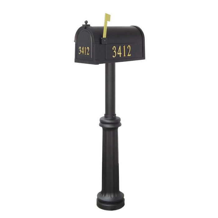 Special Lite Products || Berkshire Curbside Mailbox with Front and Side Address Numbers, Locking Insert and Bradford Mailbox Post