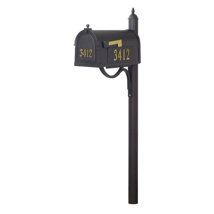 Special Lite Products || Berkshire Curbside Mailbox with Front and Side Address Numbers, Locking Insert and Richland Mailbox Post