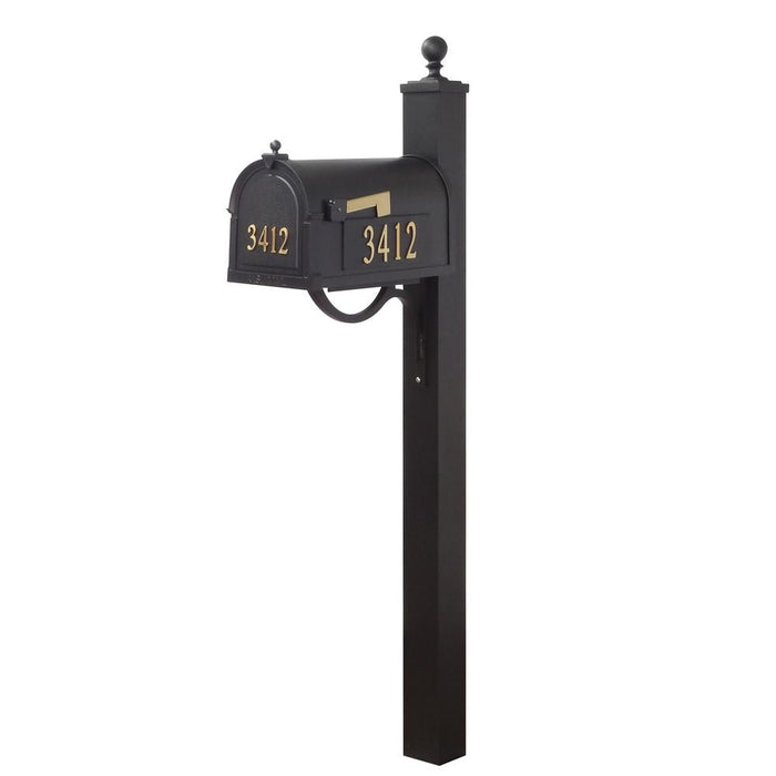 Special Lite Products || Berkshire Curbside Mailbox with Front and Side Address Numbers, Locking Insert and Springfield Mailbox Post