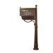 Special Lite Products || Berkshire Curbside Mailbox with Front and Side Address Numbers, Newspaper Tube and Ashland Mailbox Post