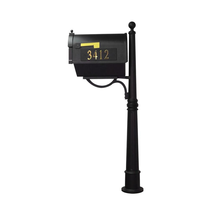 Special Lite Products || Berkshire Curbside Mailbox with Front and Side Address Numbers, Newspaper Tube and Ashland Mailbox Post