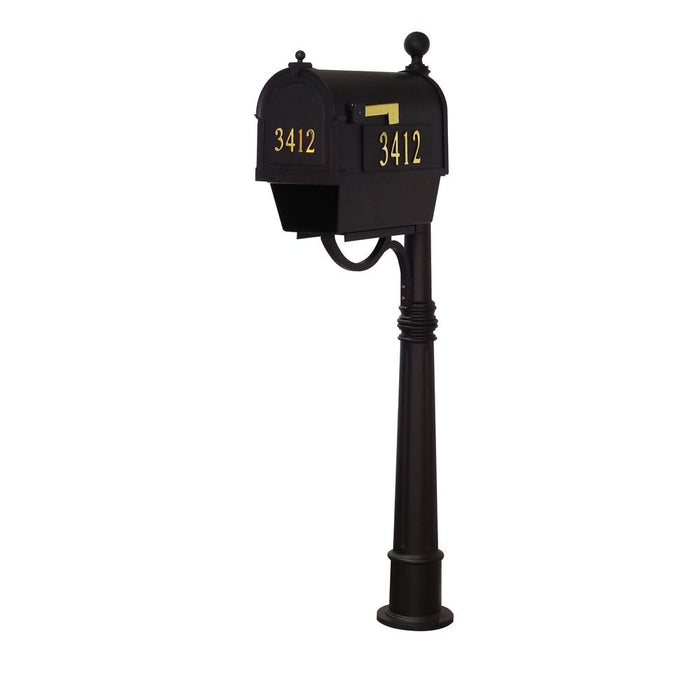 Special Lite Products || Berkshire Curbside Mailbox with Front and Side Address Numbers, Newspaper Tube, Locking Insert and Ashland Mailbox Post