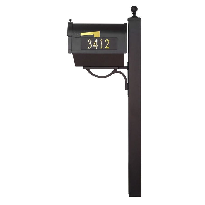 Special Lite Products || Berkshire Curbside Mailbox with Front and Side Address Numbers, Newspaper Tube, Locking Insert and Springfield Mailbox Post