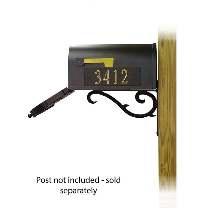 Special Lite Products || Berkshire Curbside Mailbox with Front and Side Address Numbers and Sorrento front single mailbox mounting bracket