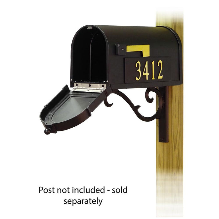 Special Lite Products || Berkshire Curbside Mailbox with Front and Side Address Numbers and Sorrento front single mailbox mounting bracket