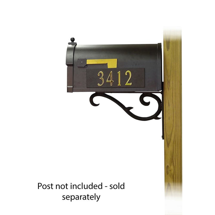 Special Lite Products || Berkshire Curbside Mailbox with Front and Side Address Numbers and Sorrento front single mailbox mounting bracket