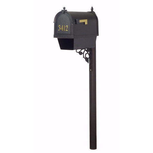 Special Lite Products || Berkshire Curbside Mailbox with Front Numbers, Newspaper Tube and Albion Mailbox Post