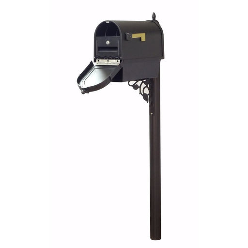 Special Lite Products || Berkshire Curbside Mailbox with Front Numbers, Newspaper Tube, Locking Insert and Albion Mailbox Post