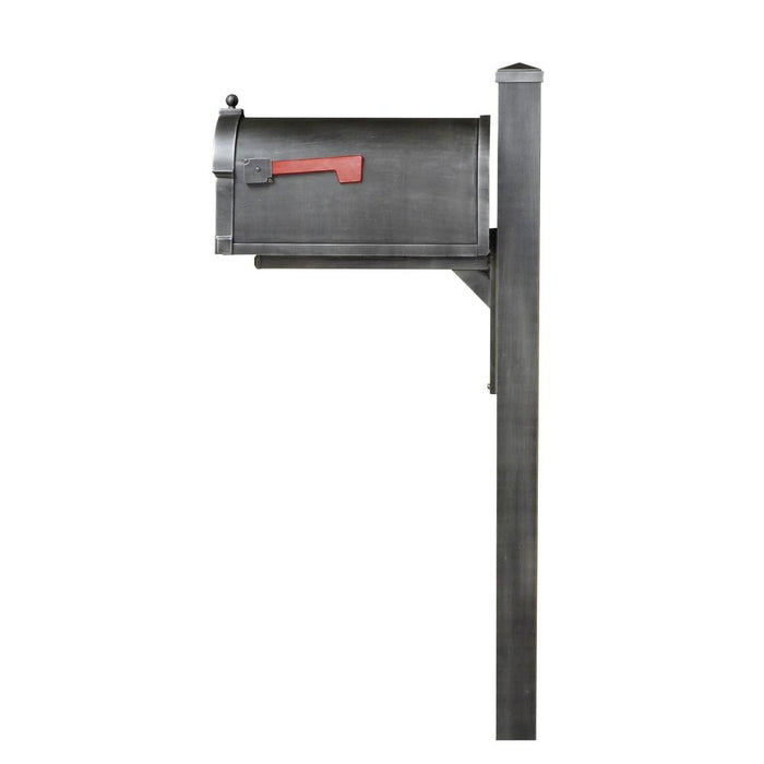 Special Lite Products || Berkshire Curbside Mailbox with Locking Insert and Wellington Mailbox Post, Swedish Silver