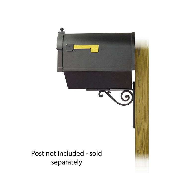 Special Lite Products || Berkshire Curbside Mailbox with Newspaper tube and Baldwin front single mailbox mounting bracket