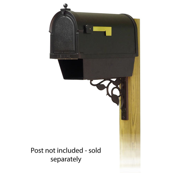 Special Lite Products || Berkshire Curbside Mailbox with Newspaper tube and Floral front single mailbox mounting bracket