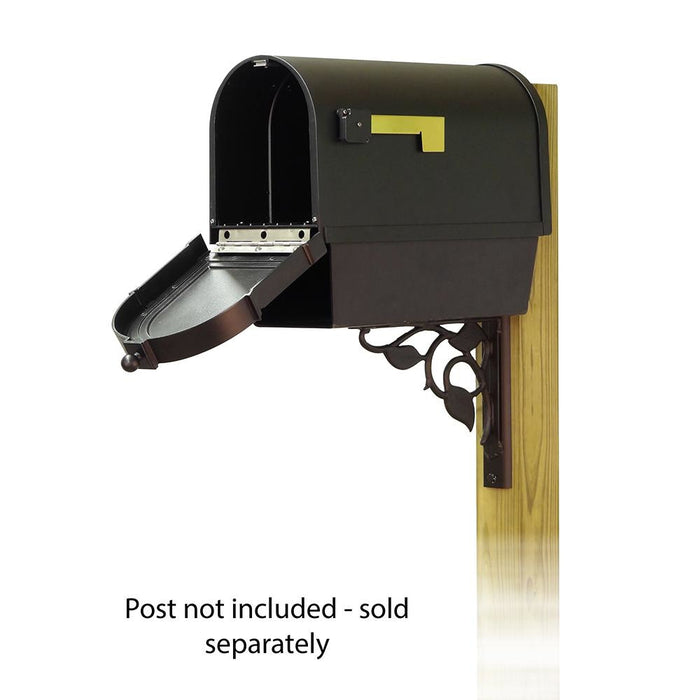 Special Lite Products || Berkshire Curbside Mailbox with Newspaper tube and Floral front single mailbox mounting bracket