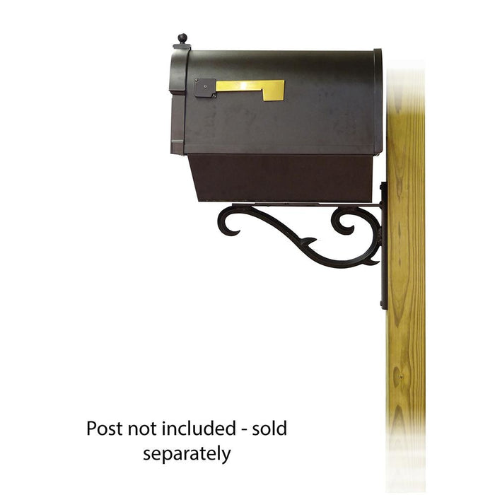 Special Lite Products || Berkshire Curbside Mailbox with Newspaper tube and Sorrento front single mailbox mounting bracket