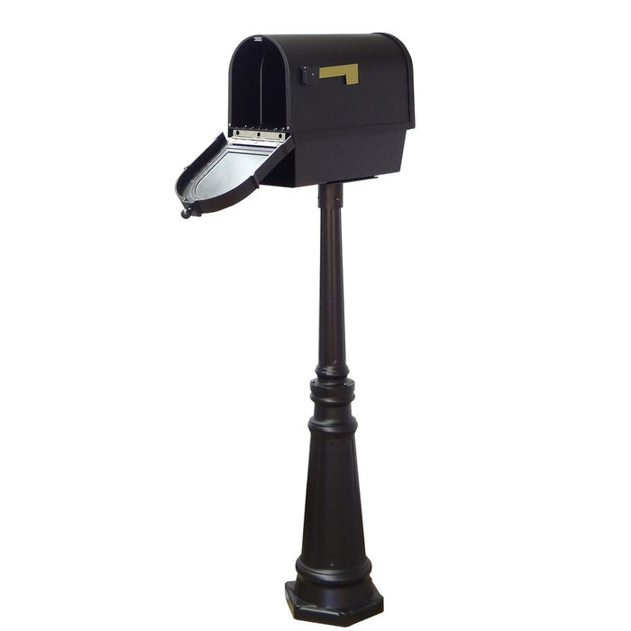 Special Lite Products || Berkshire Curbside Mailbox with Newspaper Tube and Tacoma Mailbox Post with Direct Burial Kit