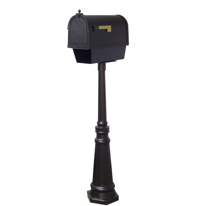 Special Lite Products || Berkshire Curbside Mailbox with Newspaper Tube and Tacoma Mailbox Post with Direct Burial Kit