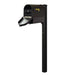 Special Lite Products || Berkshire Curbside Mailbox with Newspaper Tube and Wellington Mailbox Post, BLACK