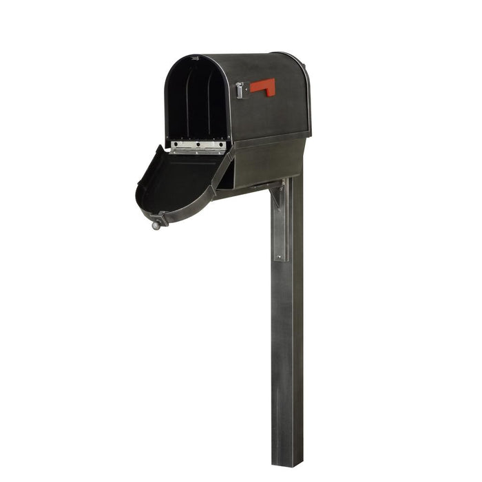 Special Lite Products || Berkshire Curbside Mailbox with Newspaper Tube and Wellington Mailbox Post, Swedish Silver