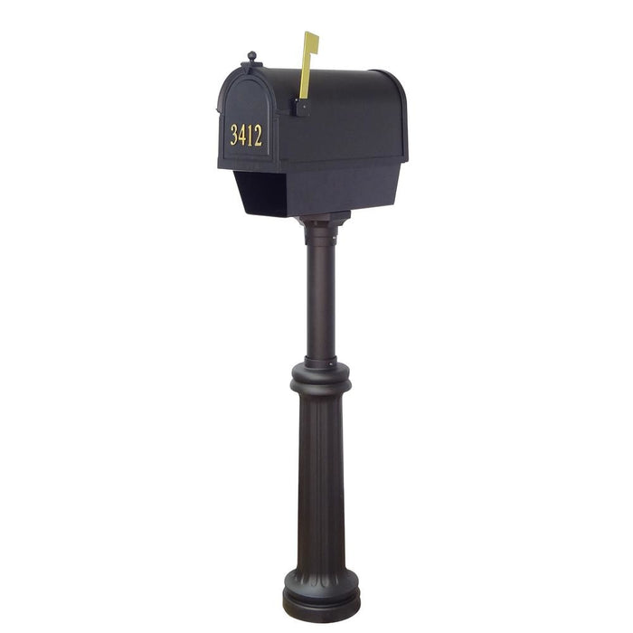 Special Lite Products || Berkshire Curbside Mailbox with Newspaper Tube, Front Address Numbers and Bradford Mailbox Post