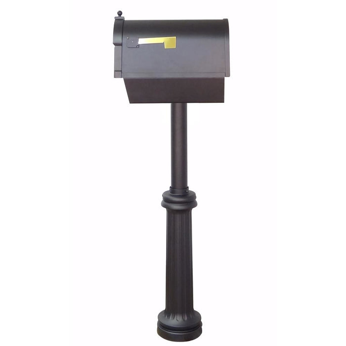 Special Lite Products || Berkshire Curbside Mailbox with Newspaper Tube, Front Address Numbers and Bradford Mailbox Post