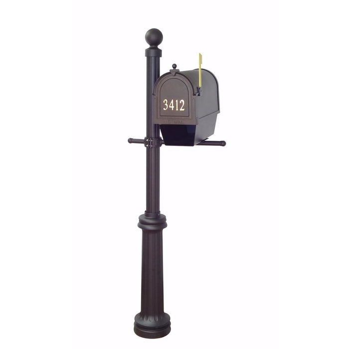 Special Lite Products || Berkshire Curbside Mailbox with Newspaper Tube, Front Address Numbers and Fresno Mailbox Post