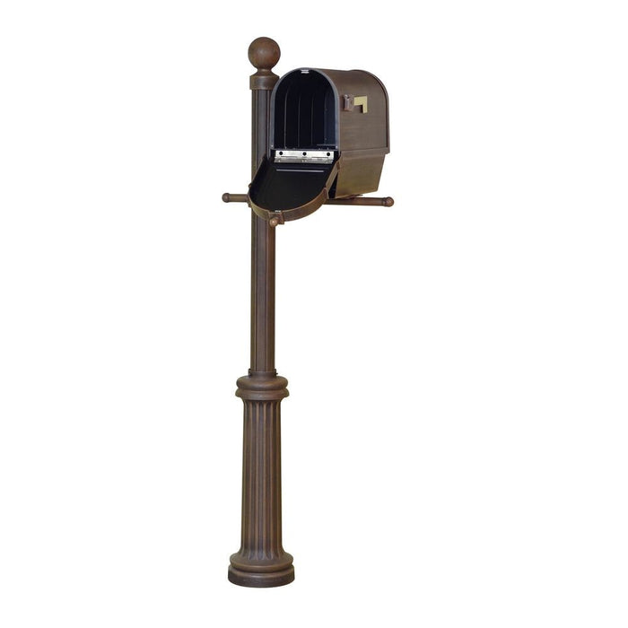 Special Lite Products || Berkshire Curbside Mailbox with Newspaper Tube, Front Address Numbers and Fresno Mailbox Post