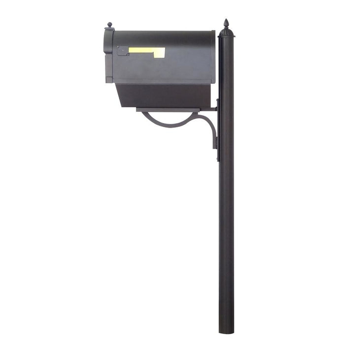 Special Lite Products || Berkshire Curbside Mailbox with Newspaper Tube, Front Address Numbers, Locking Insert and Richland Mailbox Post