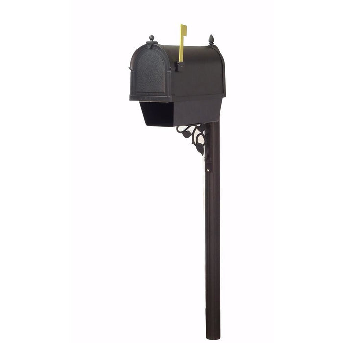 Special Lite Products || Berkshire Curbside Mailbox with Newspaper Tube, Locking Insert and Albion Mailbox Post