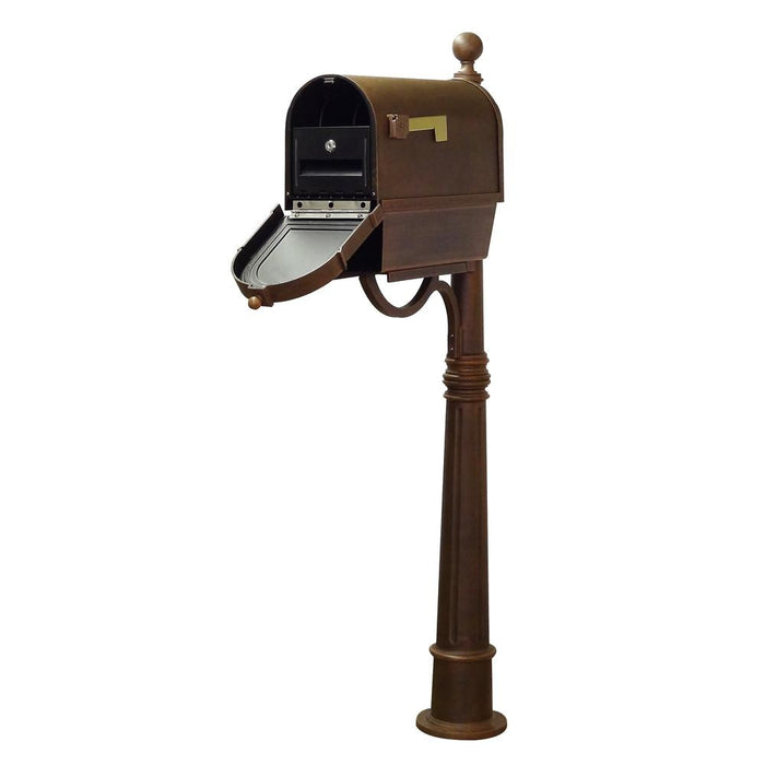 Special Lite Products || Berkshire Curbside Mailbox with Newspaper Tube, Locking Insert and Ashland Mailbox Post