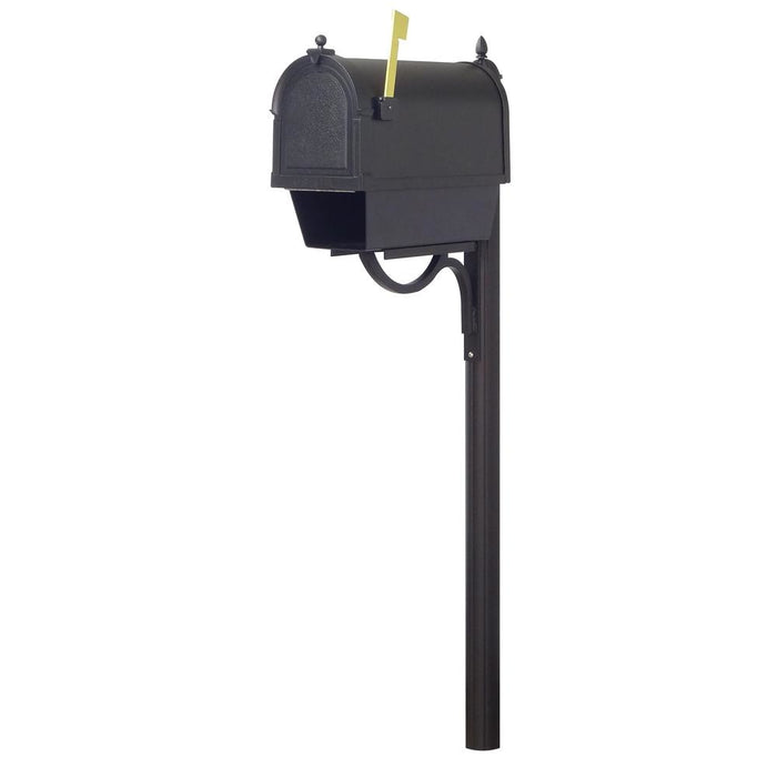 Special Lite Products || Berkshire Curbside Mailbox with Newspaper Tube, Locking Insert and Richland Mailbox Post