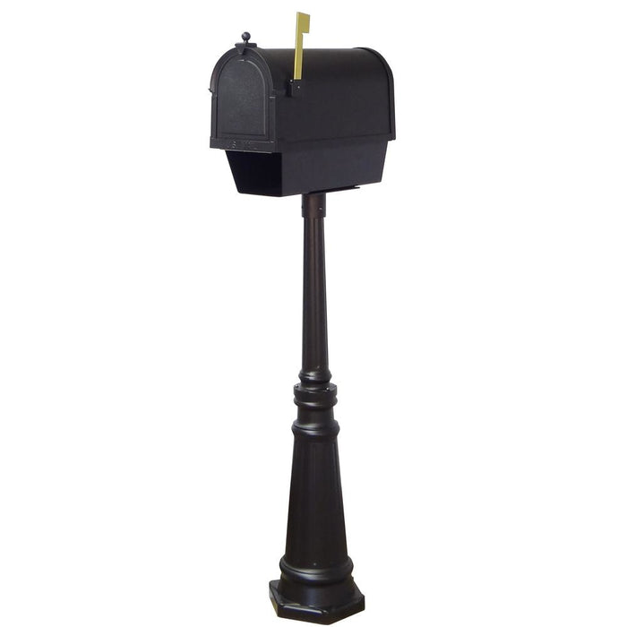 Special Lite Products || Berkshire Curbside Mailbox with Newspaper Tube, Locking Insert and Tacoma Mailbox Post with Direct Burial Kit