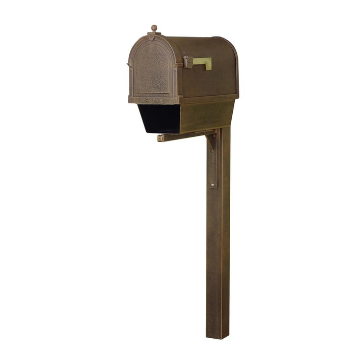 Special Lite Products || Berkshire Curbside Mailbox with Newspaper Tube, Locking Insert and Wellington Mailbox Post, Copper