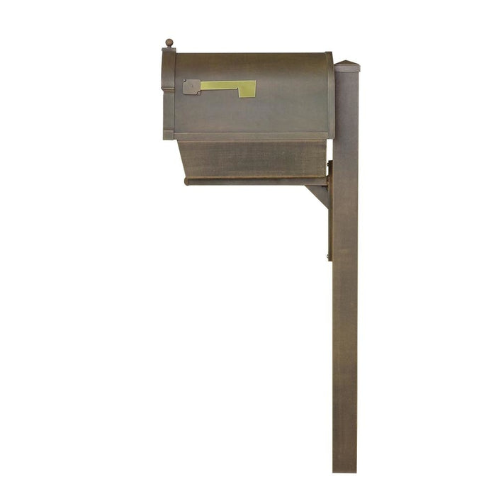 Special Lite Products || Berkshire Curbside Mailbox with Newspaper Tube, Locking Insert and Wellington Mailbox Post, Copper